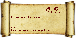 Oravan Izidor névjegykártya